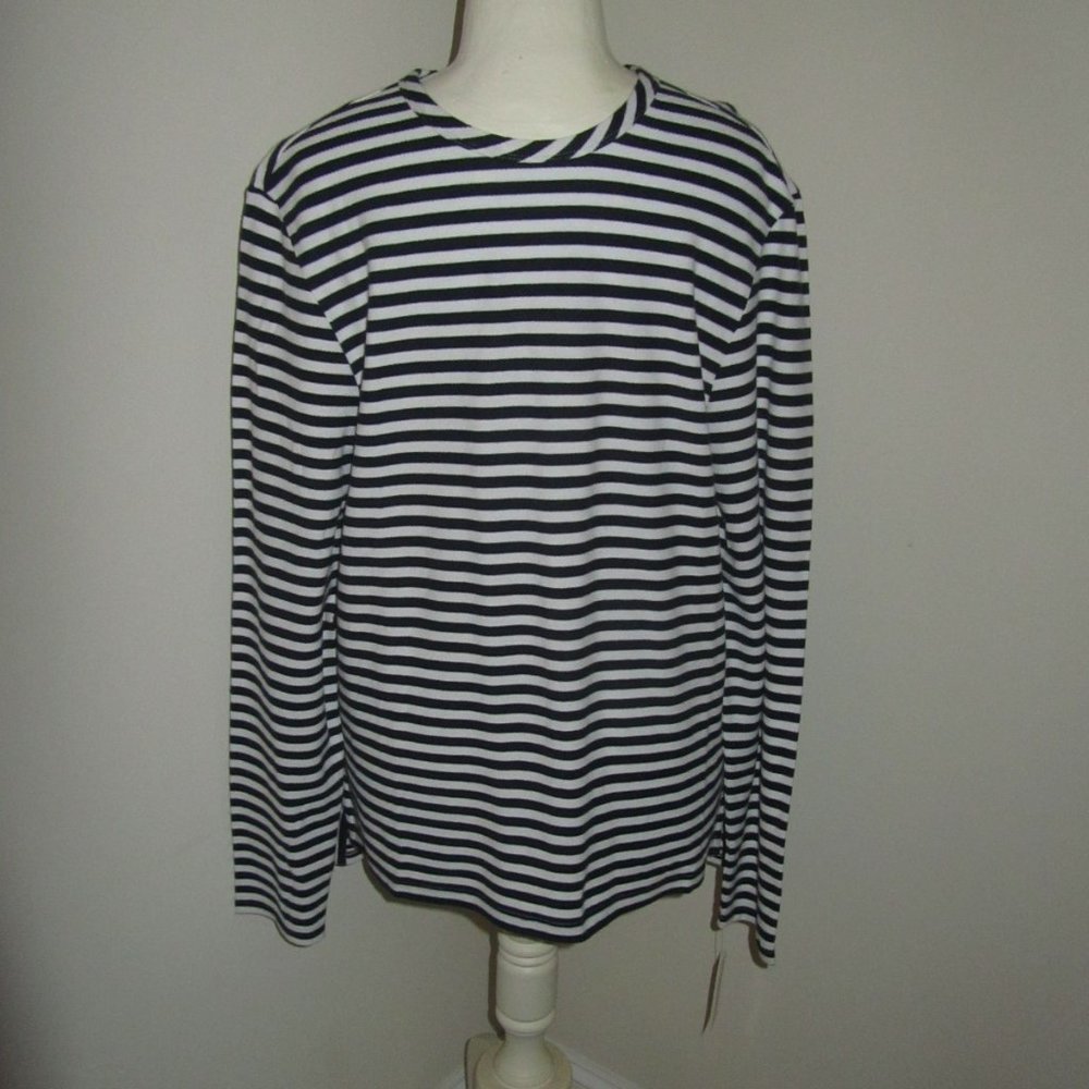 Men's Ben Sherman Navy/White Striped L/S Shirt Size M NWT-$69.00.